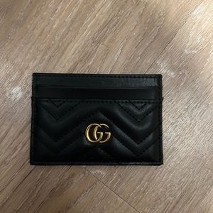 Black Leather Gucci Card Holder